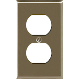 Atron Electro Industries 2167DBN Duplex Wall Plate, 1 Gang, Nickel Brushed Front_Flat