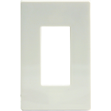 Atron Electro Industries DP42354R Screwless Rocker Style Switch Plate, 1 Gang, White Front_Flat