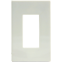Atron Electro Industries DP42354R Screwless Rocker Style Switch Plate, 1 Gang, White Front_Flat