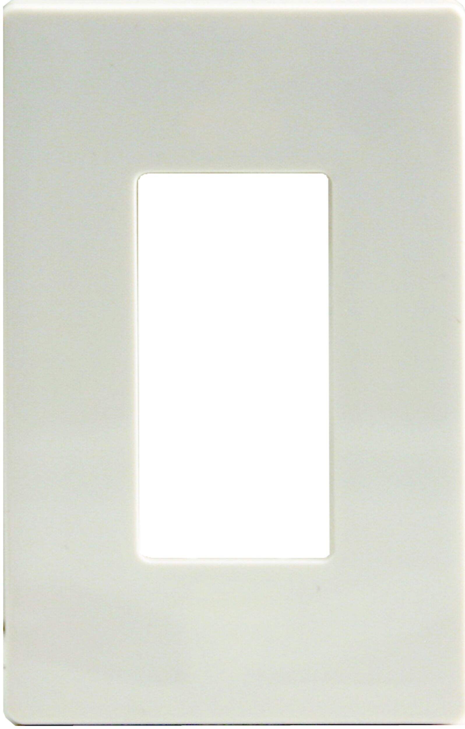 Atron Electro Industries DP42354R Screwless Rocker Style Switch Plate, 1 Gang, White Front_Flat