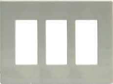 Atron Electro Industries DP42354RRR Screwless Triple Rocker Style Switch Plate, 3 Gang, White Front_Flat