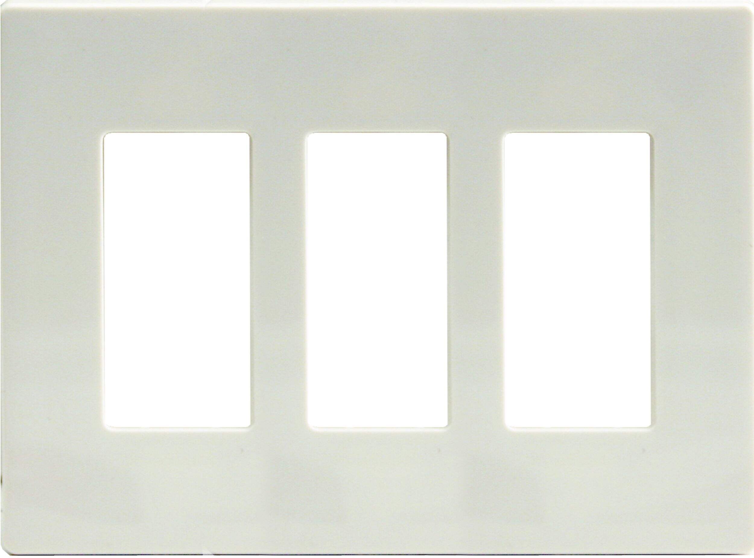 Plaque d'interrupteur à bascule triple sans vis Atron Electro Industries DP42354RRR, 3 dispositifs, blanc Front_Flat