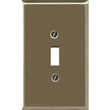 Atron Electro Industries 2167TBN Toggle Style Switch Plate, 1 Gang, Brushed Nickel Front_Flat