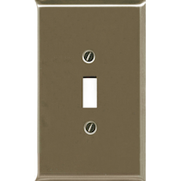 Atron Electro Industries 2167TBN Toggle Style Switch Plate, 1 Gang, Brushed Nickel Front_Flat