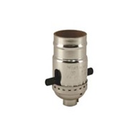 Atron Electro Industries LA847 Push Through Socket, 1/8 IP, 660W, 250V, Chrome Front_Angled_Right