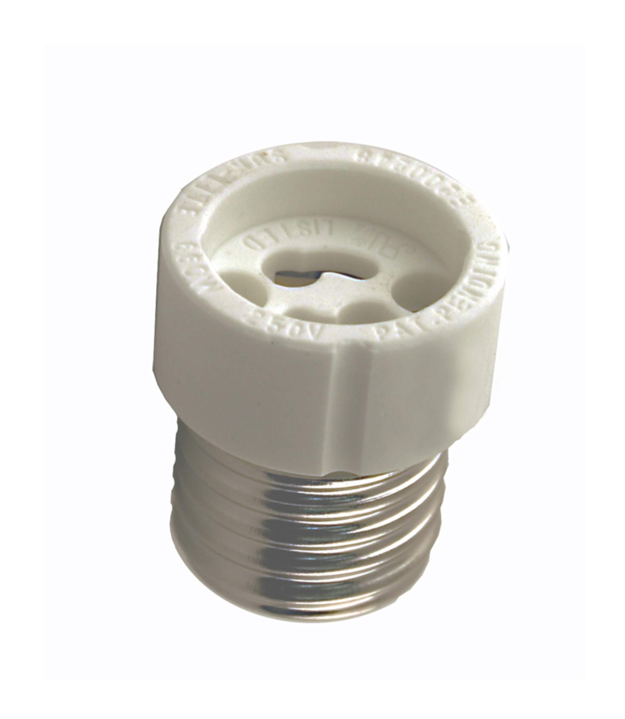 Atron Electro Industries LA899 Porcelain GU10 Adapter Socket, 660W, 250V, White Overhead_Plunge