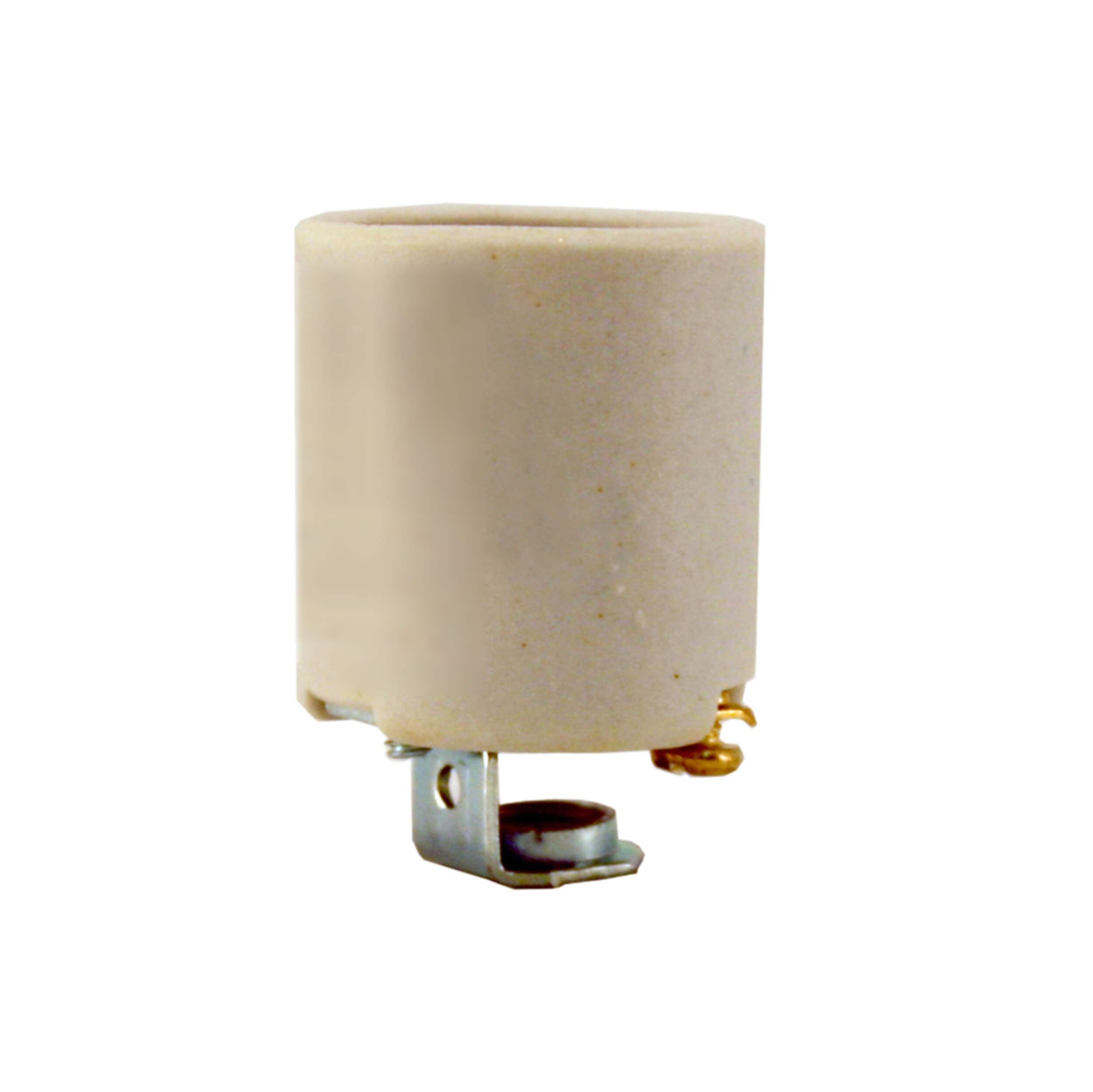 Atron Electro Industries LA938 Porcelain Keyless Socket with Hickey, 660W, 250V, White Front_Elevated