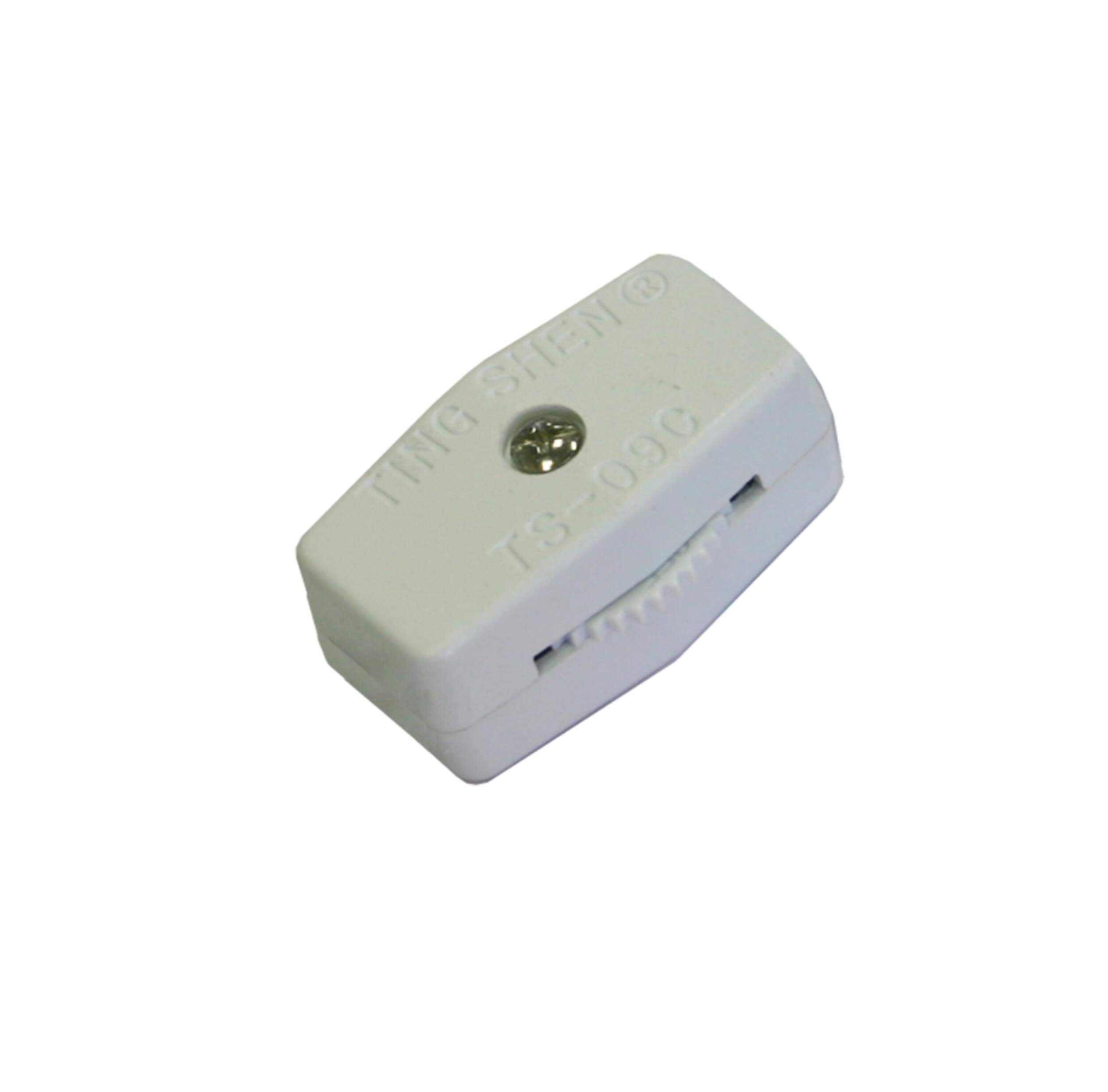 Atron Electro Industries LA970 Inline Cord Switch, White Front_Angled_Right