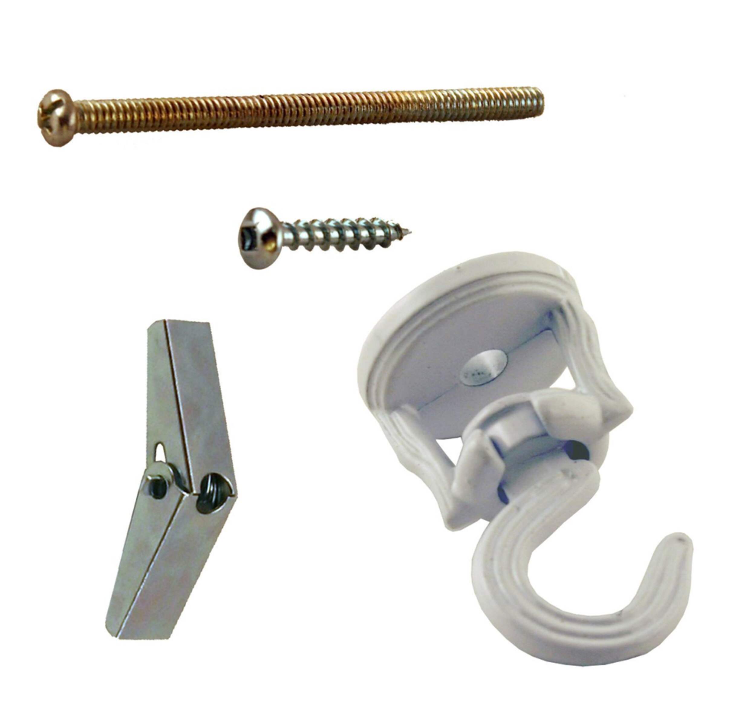 Atron Electro Industries LA728 Decorative Swivel Hook, Hardware Included, White Composite_or_Mixed