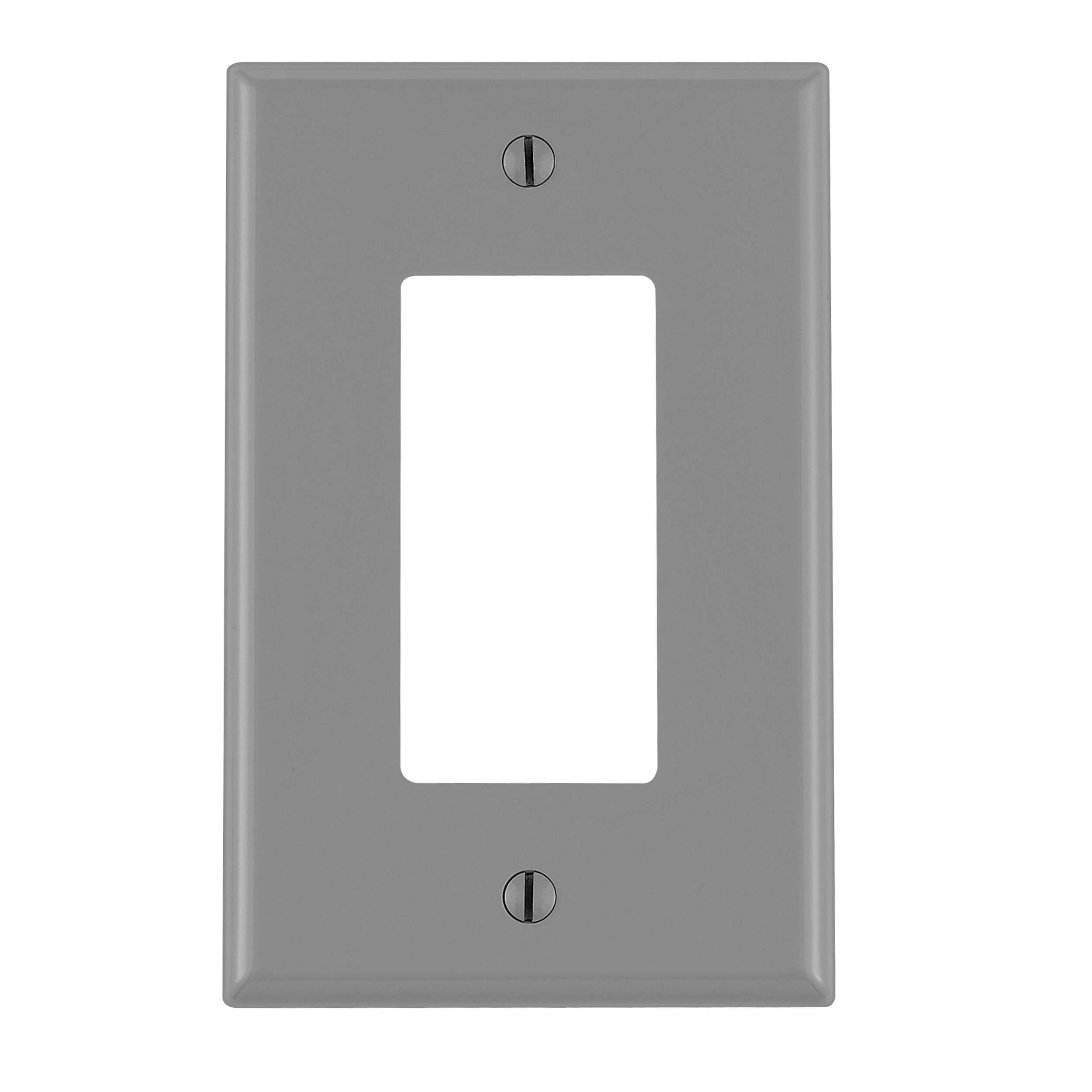 Leviton 0PJ26-748 Decora Rocker Style Switch Midway Nylon Wallplate, 1 Gang, Grey Front_Flat