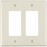 Leviton PJ262-747 Decora Rocker Style Switch Midway Nylon Wallplate, 2 Gang, Light Almond Front_Flat
