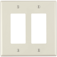Leviton PJ262-747 Decora Rocker Style Switch Midway Nylon Wallplate, 2 Gang, Light Almond Front_Flat