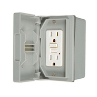 Decorator Weatherproof Outlet Cover Kit with GFCI Front_Angled_Left