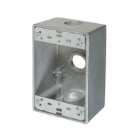 Boîte de sortie étanche Hubbell 5320-0, 1 dispositif, 3 sorties filetées de 1/2 po, gris