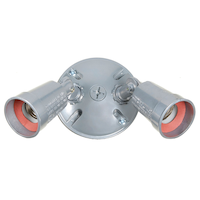 Outdoor Medium Base Twin Lampholder with 3 Hole Cover, 75W, 125V