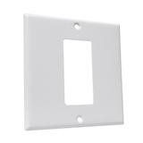 Plaque murale à ouverture simple centrée Leviton 06198-730 Decora avec interrupteur à bascule, 2 dispositifs, blanc Front_Angled_Right