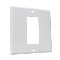 Plaque murale à ouverture simple centrée Leviton 06198-730 Decora avec interrupteur à bascule, 2 dispositifs, blanc