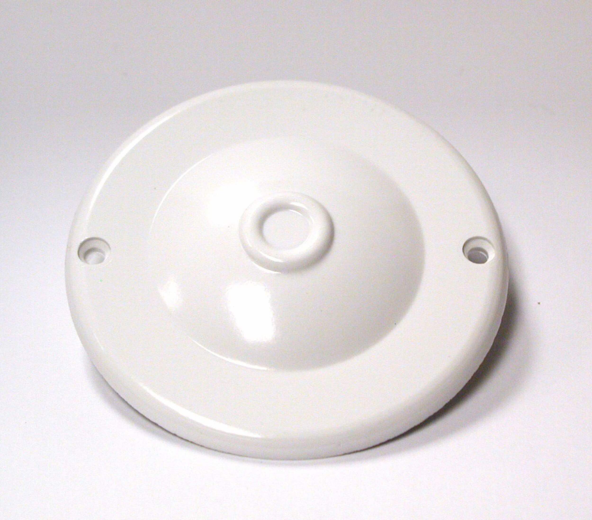 Leviton 37150-732 Blank Pendant Cover with Knockout, White Front_Elevated