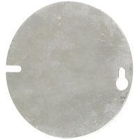 Couvercle de boîtier rond octogonal vierge, plat, gris, 4 po