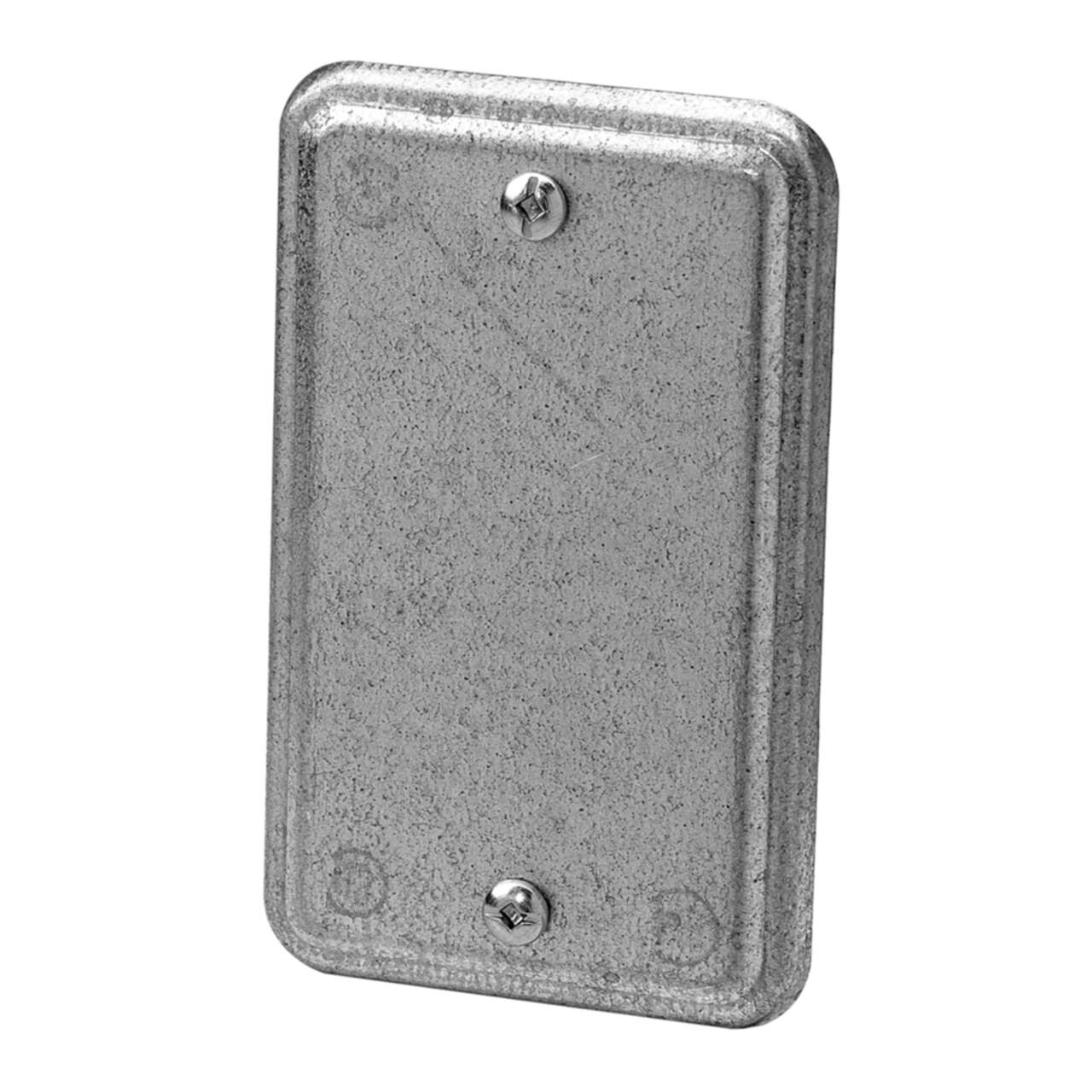 Hubbell 11C4BAR Blank Utility Box Cover, Grey, 4-in