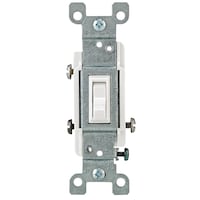 Leviton 02653-732 3-Way CO/ALR AC Toggle Switch, 15A, 120V, Grounding, Residential Grade, White Front_Flat