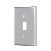 Plaque murale en métal pour interrupteur à bascule, 1 dispositif, acier inoxydable