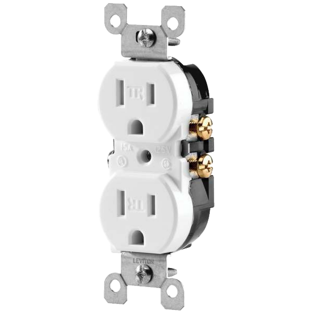 Leviton T5320752 Tamper Resistant Duplex NEMA 515R Outlet, 15A, 125V