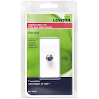Prise murale pour câble coaxial à connecteur en F Leviton 40681-712 Decora, blanc