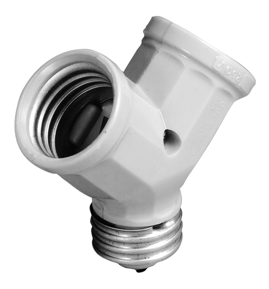 Leviton 00128727 Single Socket to Twin/Double Socket Lampholder