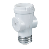 Leviton 01403-727 2 Outlets Lampholder with On/Off Keyless Sequence, 660W, 125V, 15 Amp, White