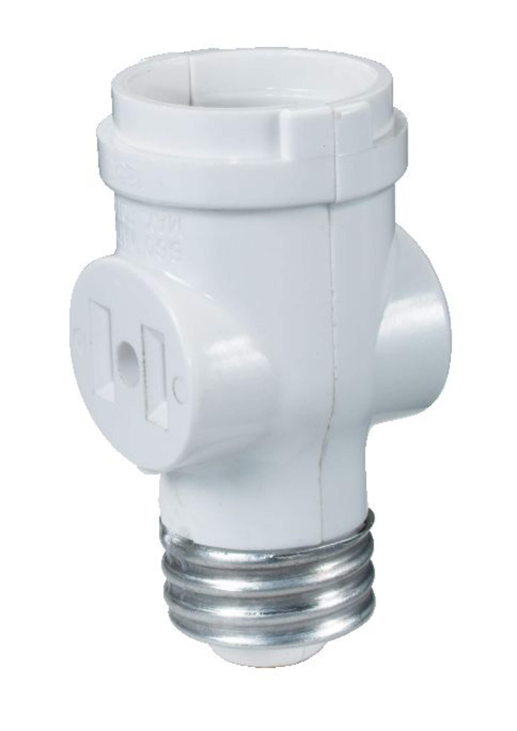 Leviton 01403-727 2 Outlets Lampholder with On/Off Keyless Sequence, 660W, 125V, 15 Amp, White Front_Elevated