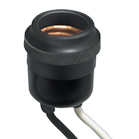 Leviton 00055-729 Outdoor Medium Base Weatherproof Lampholder, 660W, 250V, Black