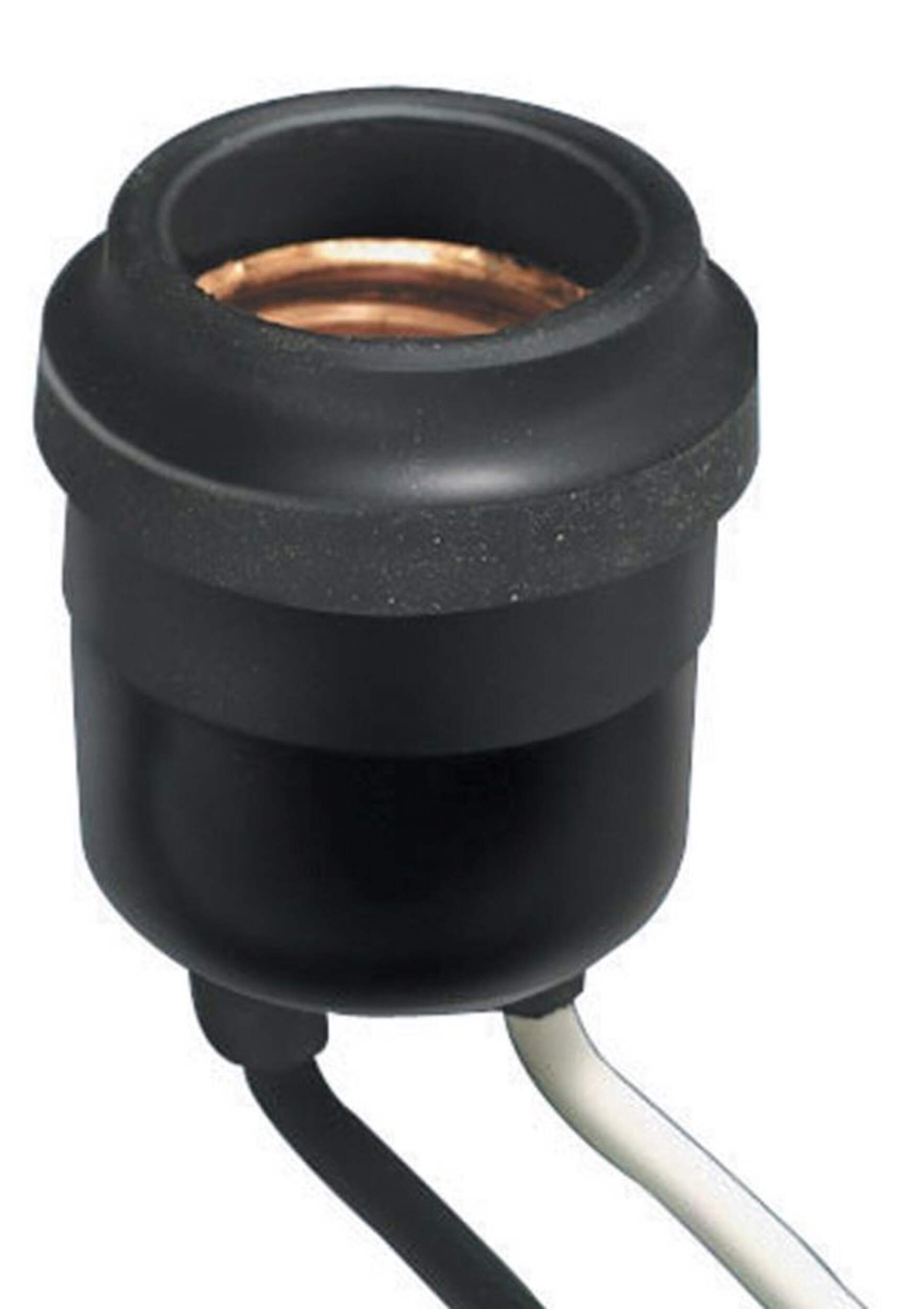 Leviton 00055-729 Outdoor Medium Base Weatherproof Lampholder, 660W, 250V, Black Front_Elevated