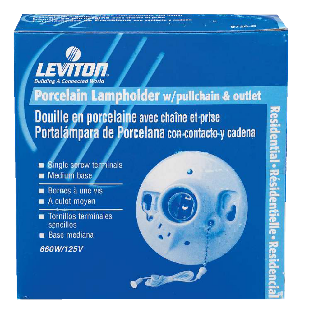 Leviton Medium Base Outlet Box Mount Incandescent Lampholder With