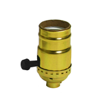 Atron Electro Industries LA1131 Medium Base Turn Knob Socket, 250W, 250V, Brass Front_Angled_Left