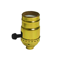 Atron Electro Industries LA1131 Medium Base Turn Knob Socket, 250W, 250V, Brass
