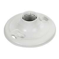 Leviton 08829-742 Medium Base Outlet Box Mount Incandescent Lampholder, Keyless, 660W, 250V, White