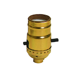 Atron Electro Industries LA972 Medium Base Push Thru Socket, 660W, 250V, Brass Front_Angled_Right