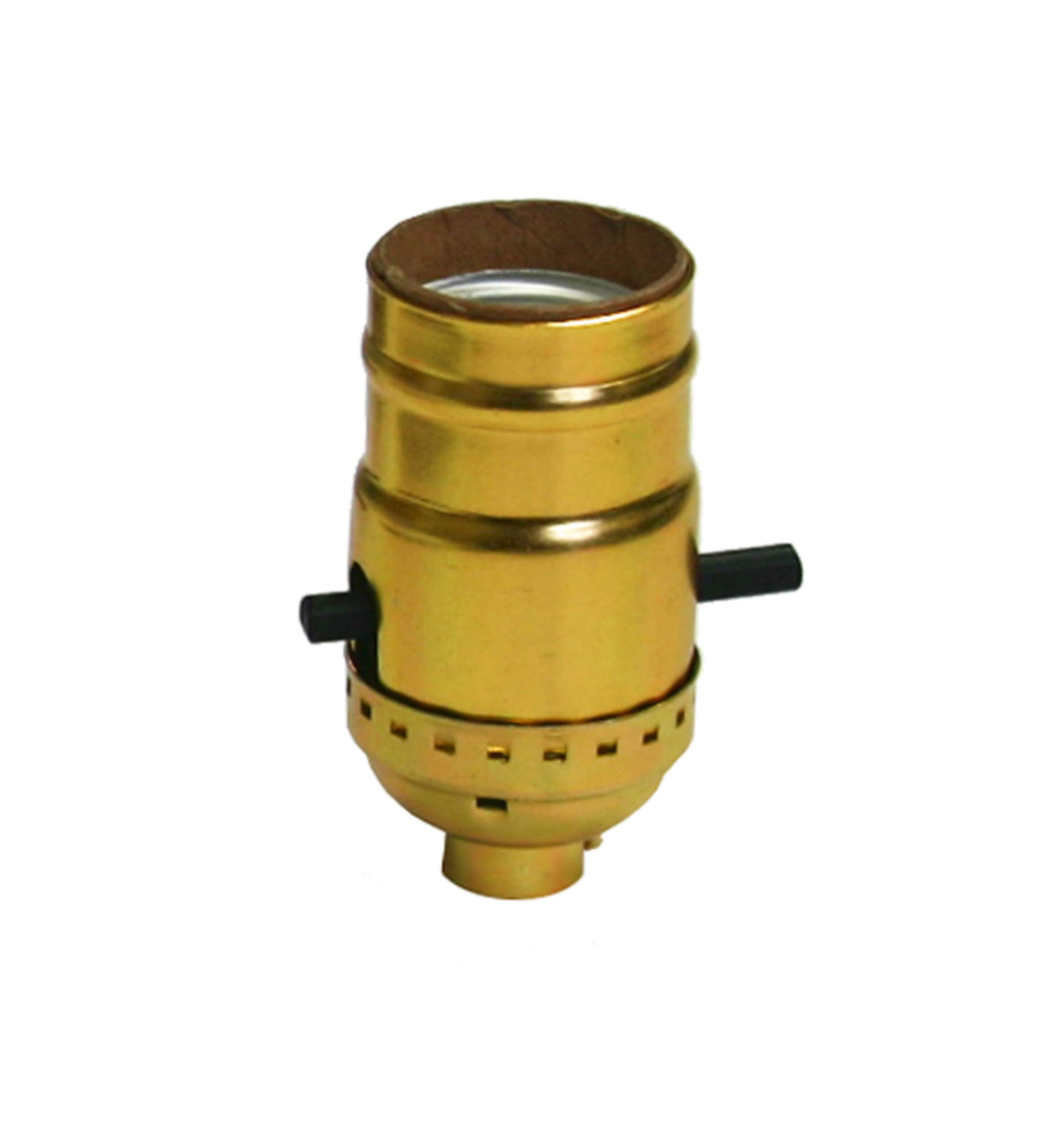 Atron Electro Industries LA972 Medium Base Push Thru Socket, 660W, 250V, Brass Front_Angled_Right