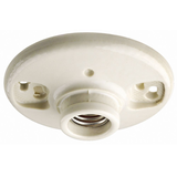 Leviton 49875-740 Medium Base Outlet Box Mount Incandescent Lampholder, Keyless, 660W, 250V, White Front_Elevated