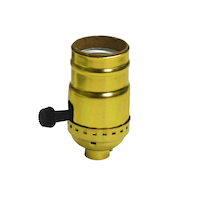 Atron Electro Industries LA1140 Medium Base Tri-Lite Turn Knob Socket, 1/8 IP, 250W, 250V, Brass
