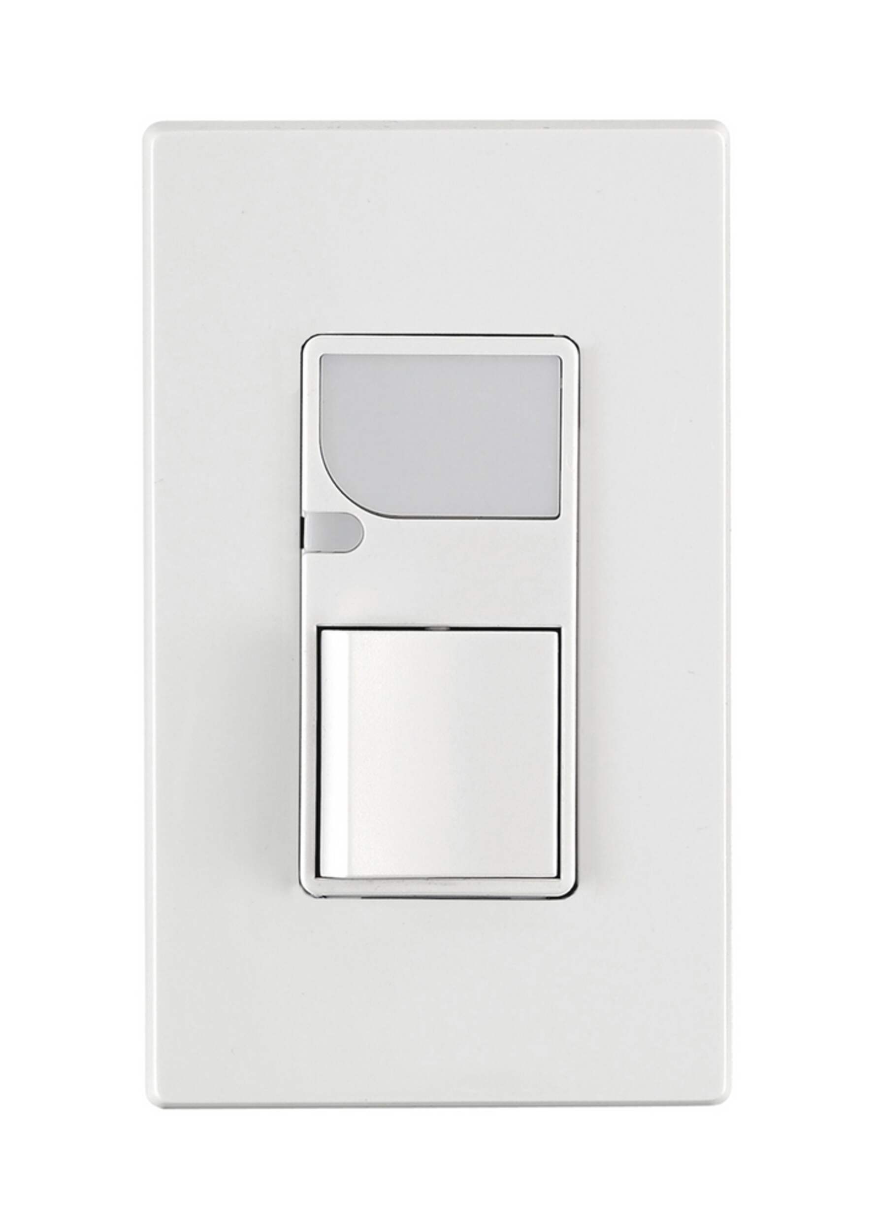 Leviton 06526-742 Decora Single Pole Switch with LED Guide Light, 15A, 125V, White Front_Flat