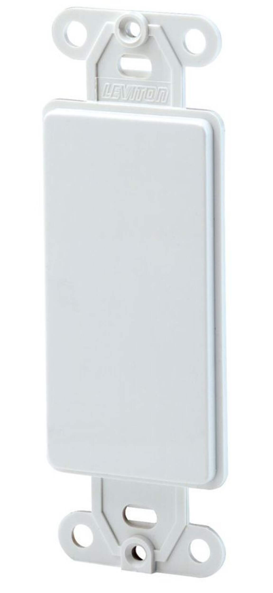 Leviton 80414-752 Decora Blank Adapter Plate, White Front_Angled_Left