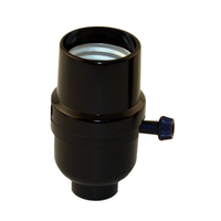 Atron Electro Industries LA943 Tri-Lite Turn Knob Socket,250W, 250V, Black