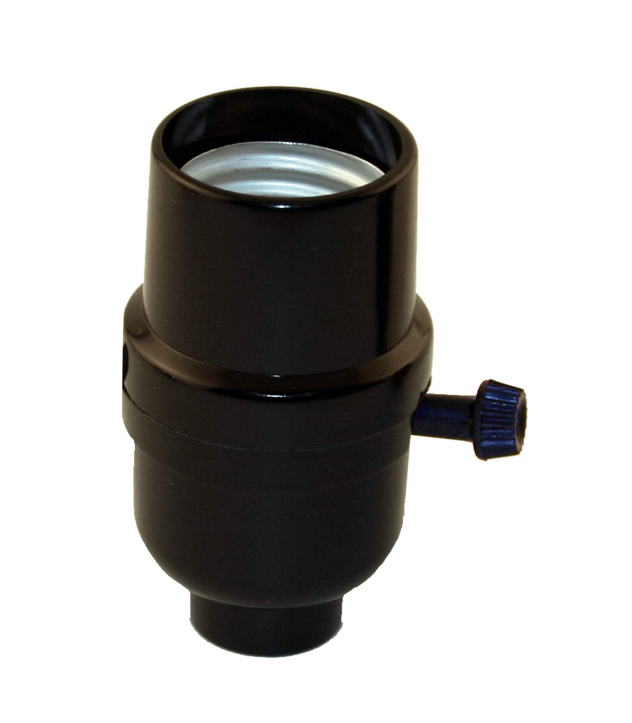 Atron Electro Industries LA943 Tri-Lite Turn Knob Socket,250W, 250V, Black Front_Angled_Right