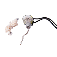 GARDNER BENDER GSW-31 SPST Single Circuit Pull-Chain Switch, Nickel Composite_or_Mixed