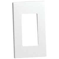 Leviton 80301-0SW Decora Screwless Snap-On Wall Plate, 1 Gang, White Front_Angled_Right