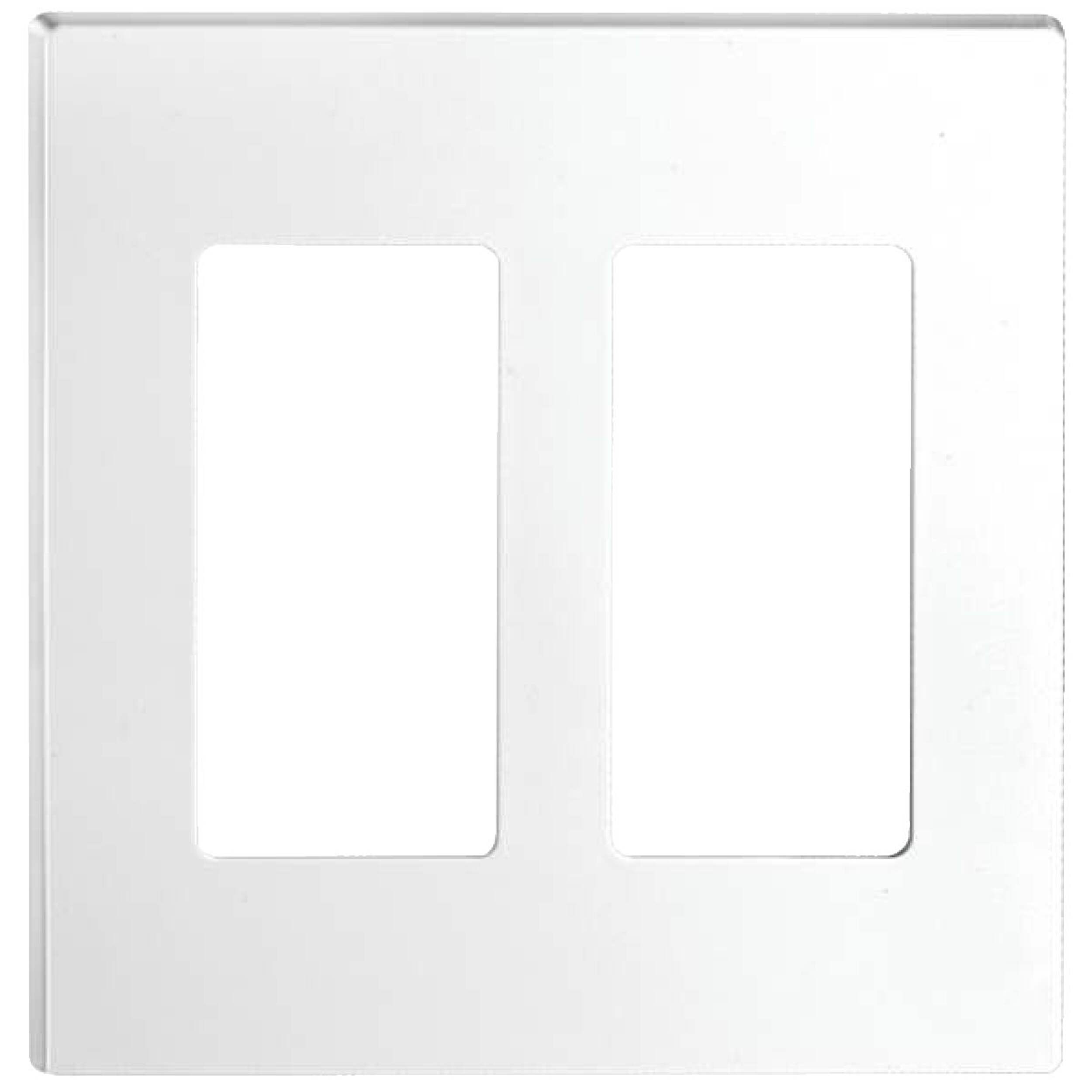 Plaque murale sans vis Leviton 80309-00W Renu, 2 dispositifs, blanc Front_Elevated