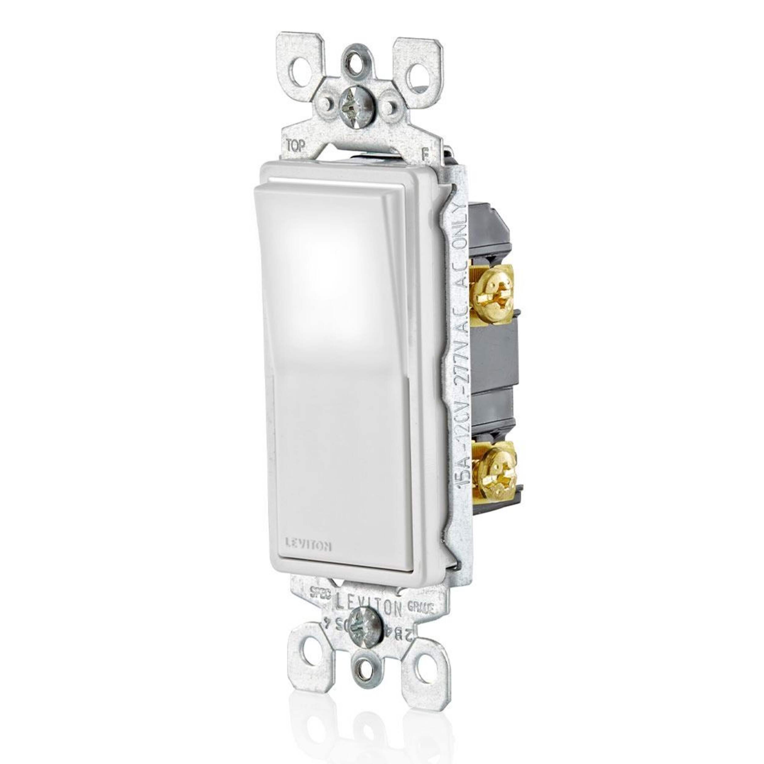 Leviton L5611-742 Decora LED Illuminated Rocker Single-Pole Switch, 15A ...