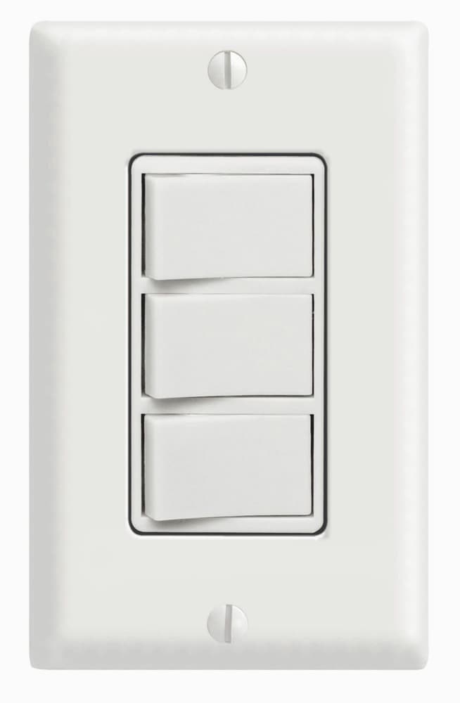 Leviton 01755712 Decora Three Rocker Combination Switch with Ground